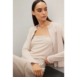 Donni Sz S small Tan Sweater Knit Strapless Sleeveless Tube Top pull on stretch